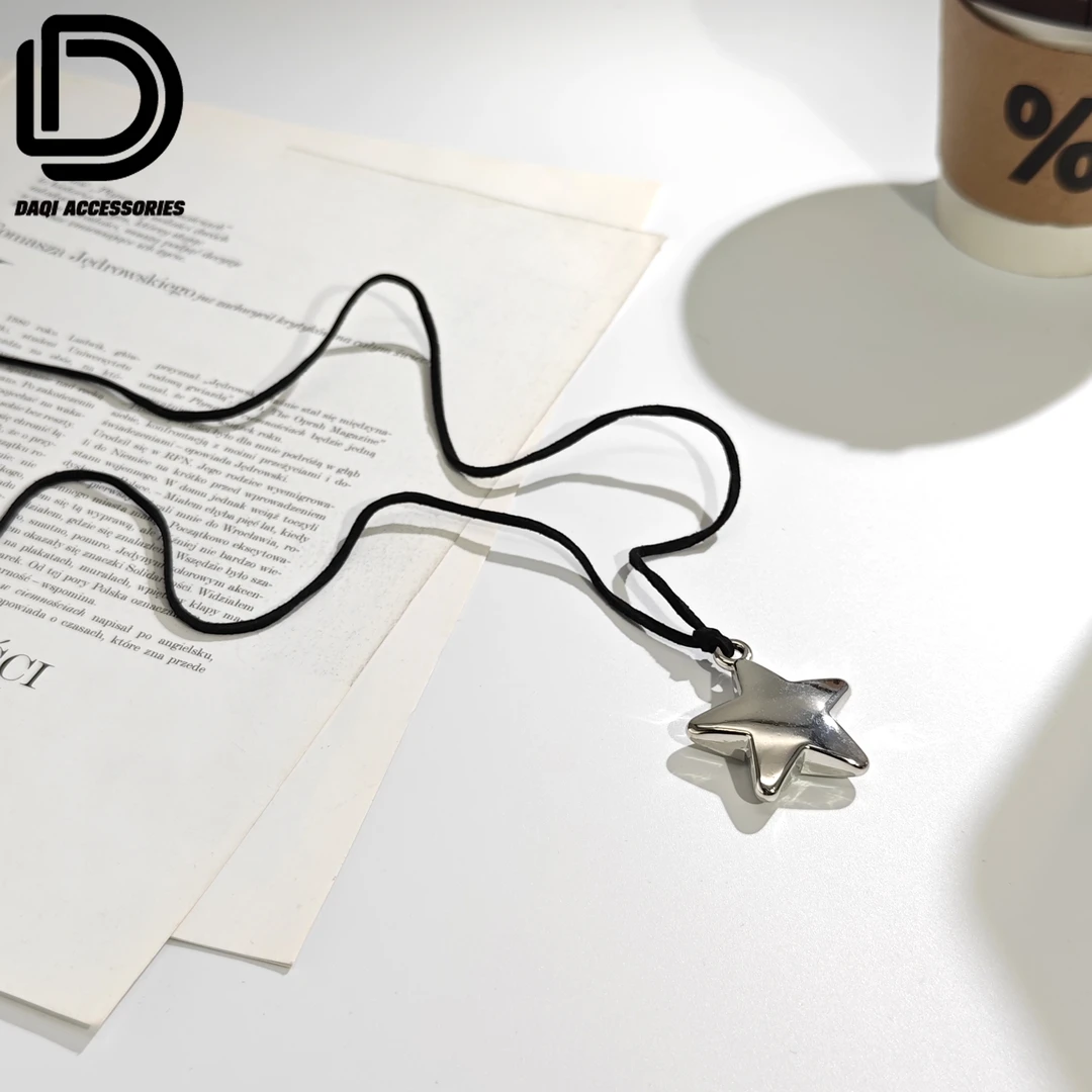 钛钢涤纶项链 2109大淇原创潮流小众设计五角星钛钢项链