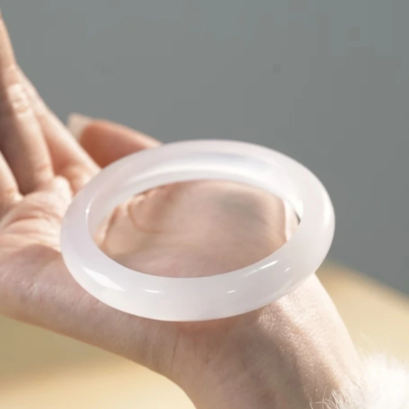 商超同款白月光玉髓手镯高冰高透