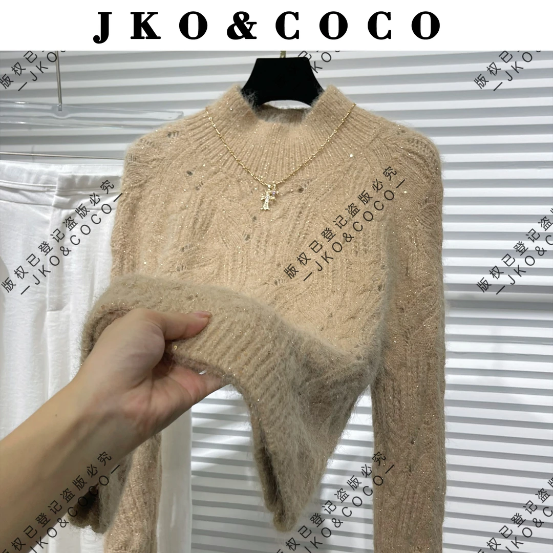 JKO&COCO【冬日暖阳】2025秋冬进口水晶纱气质轻奢百搭毛针织衫