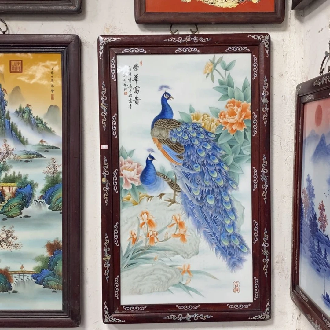 瓷片90*52*1景德镇瓷板画柴窑烧制