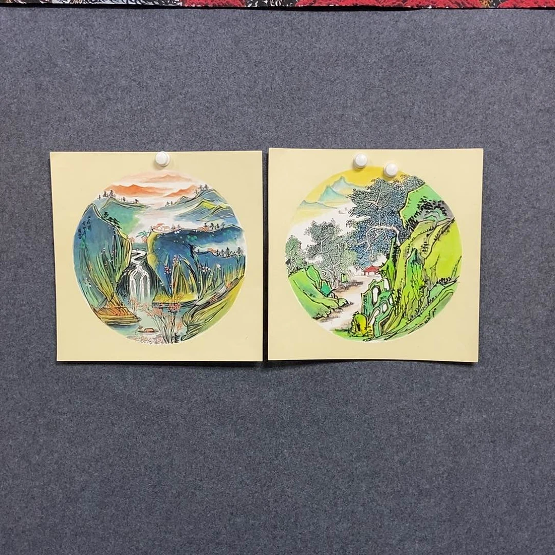 国画两幅卡纸50✖️50
