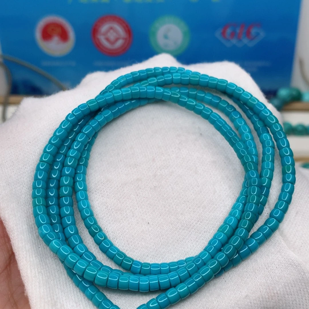 绿松石未镶嵌直切项链