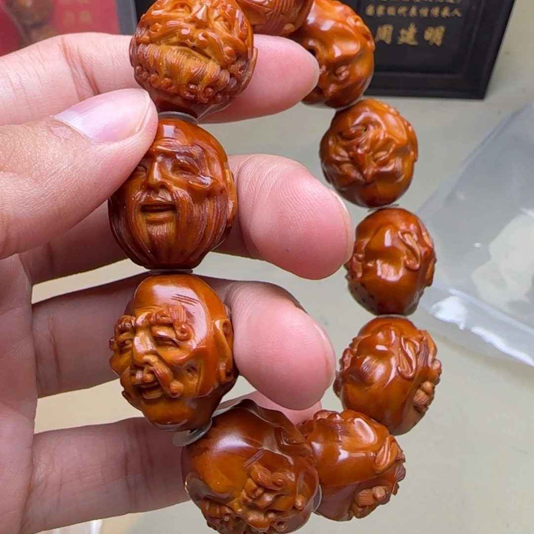 橄榄核手串/手链纯手工雕刻十八罗汉缪小芬