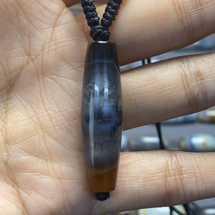 玛瑙/玉髓合金藏风蓝沁海浪花