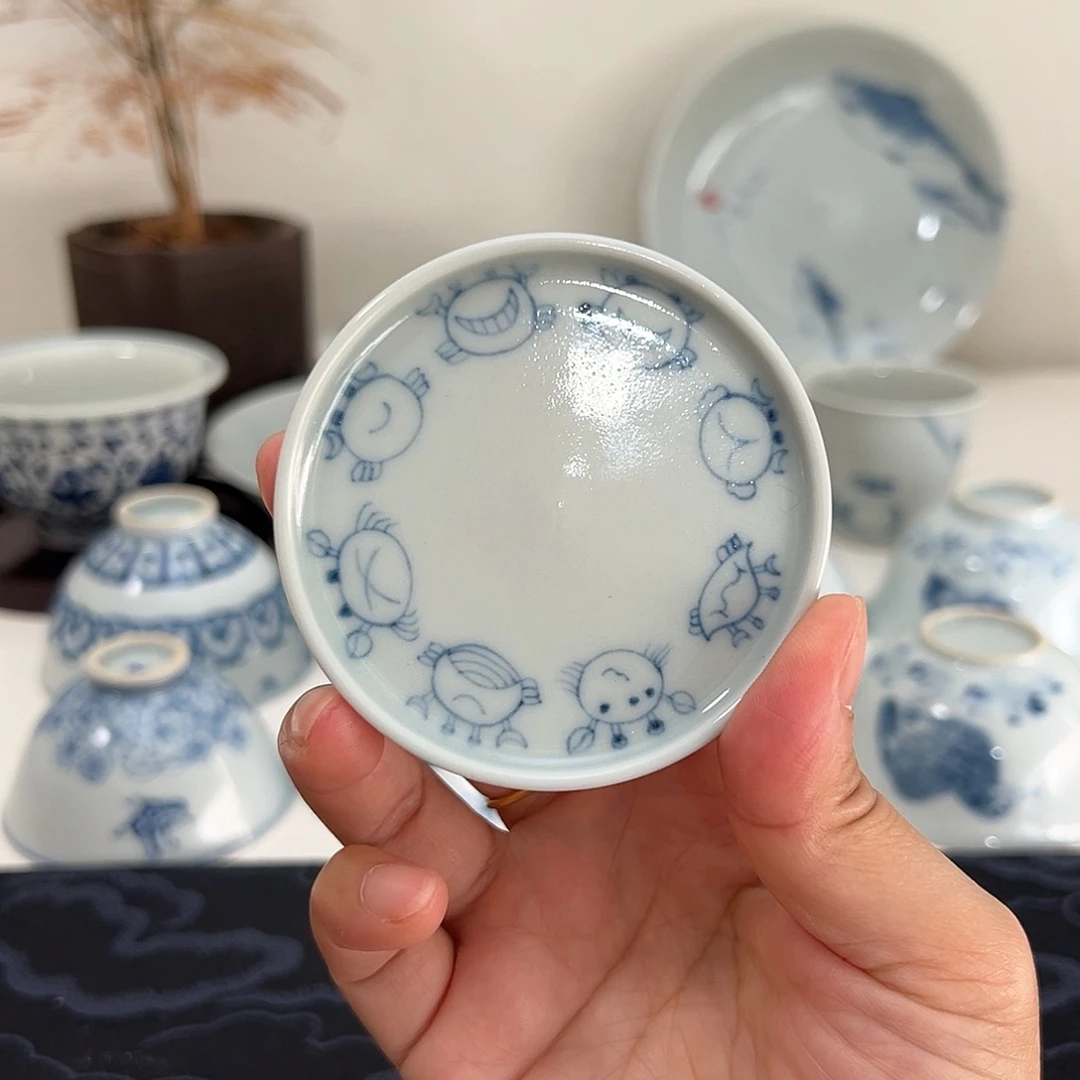 手工手绘青花茶杯