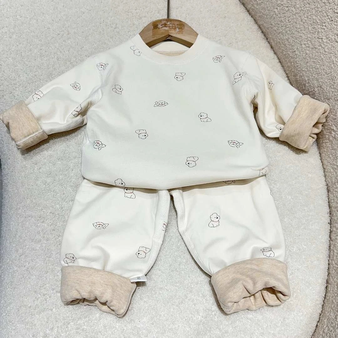 未来星-【可爱小狗062-303平腰款】桑蚕丝家居服套装