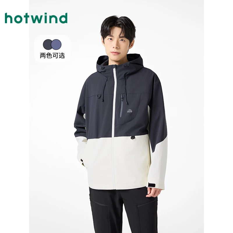 热风夹克外套2025年春季新款男士连帽防风夹克运动外套F07M25109