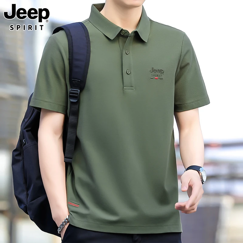 JEEP吉普商务休闲polo衫男短袖夏季宽松大码上衣加肥加大翻领体恤