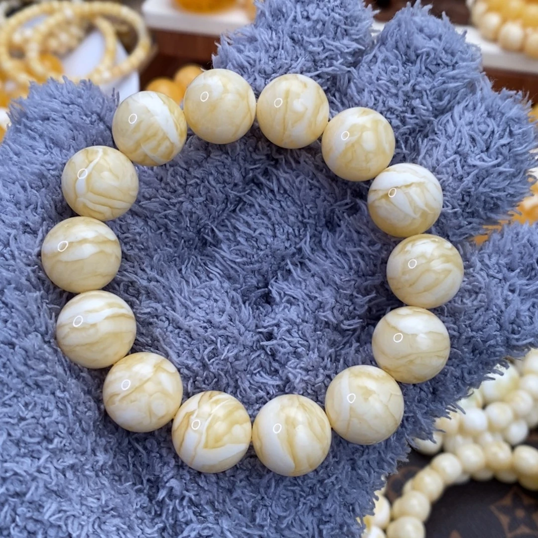 琥珀未镶嵌裸石手链