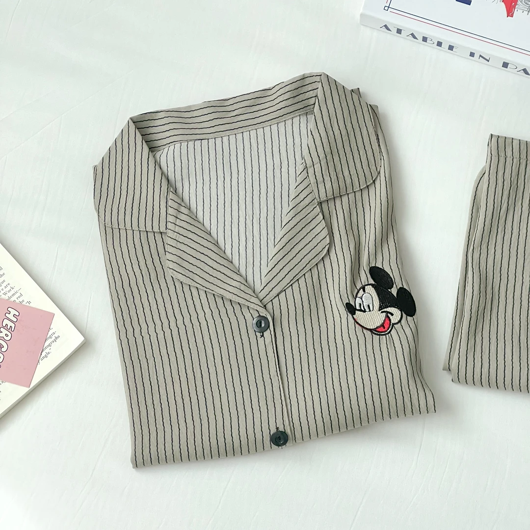 【条纹米奇】长袖长裤秋季春秋女款爆款新款家居服女生睡衣推荐可爱