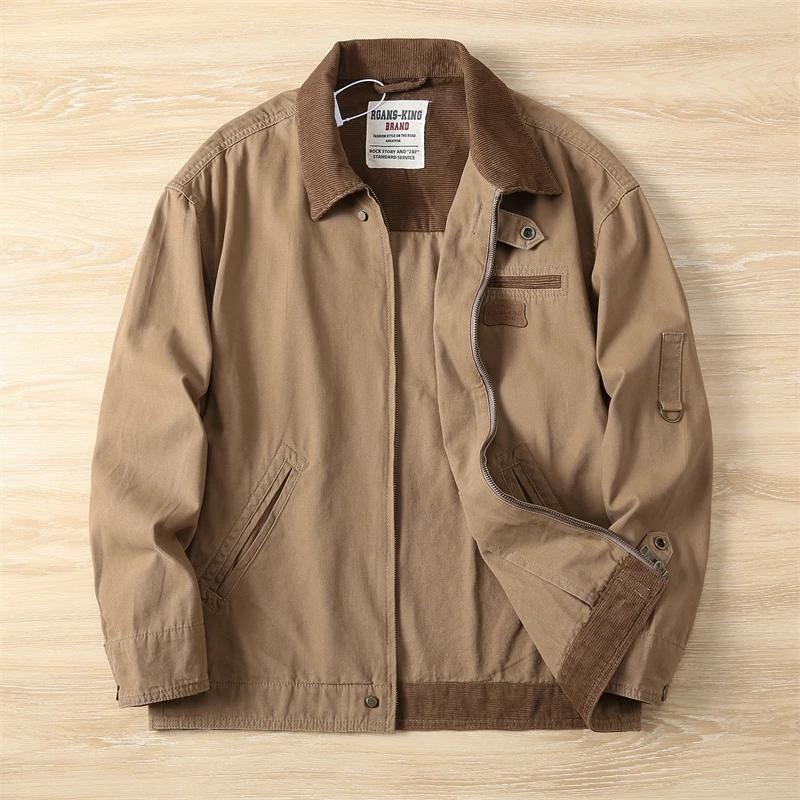 底特律工装外套男春秋款2025新款美式复古潮牌纯棉休闲男夹克痞帅