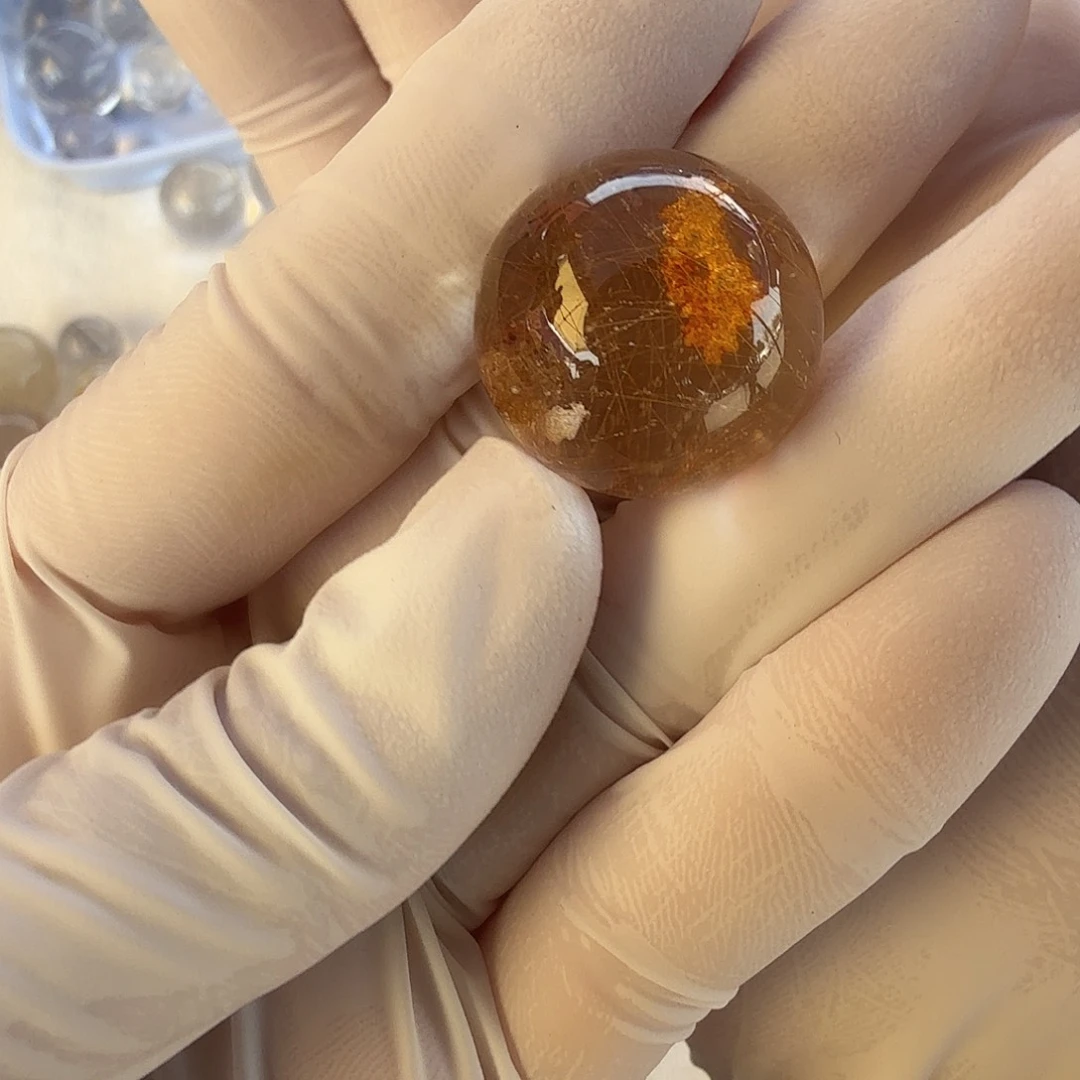 水晶珠宝半成品未镶嵌清**月霜发20mm定制不退换