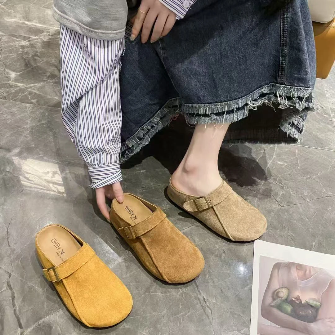 皮带扣休闲外穿勃肯博肯鞋懒人一脚蹬包头拖鞋73306