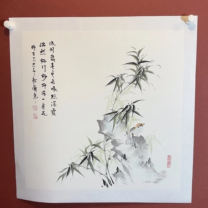 国画听兰老师花鸟