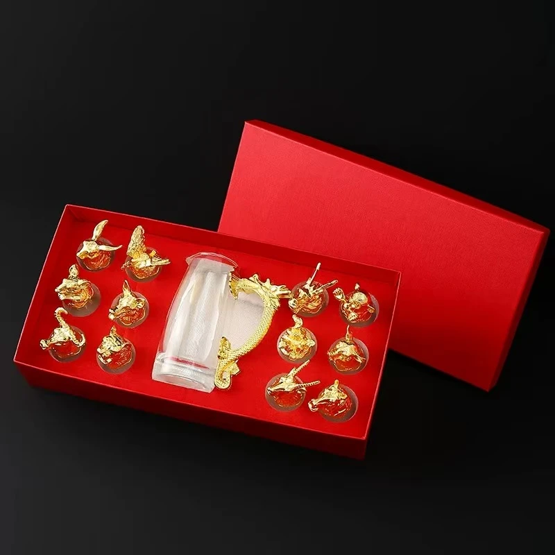 十二生肖精致带分酒器酒杯