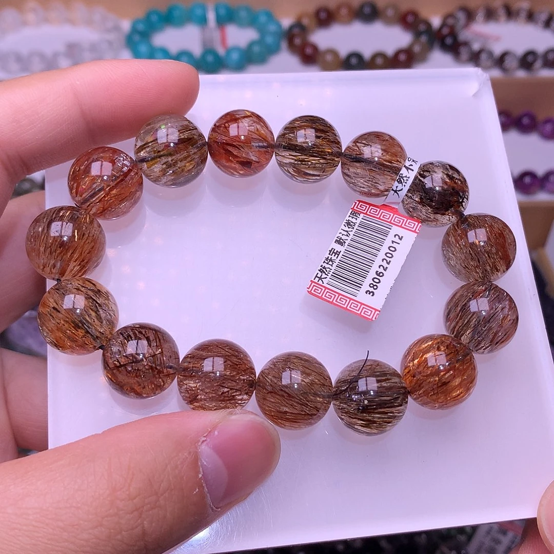 未镶嵌手链水晶14.5mm黑金超