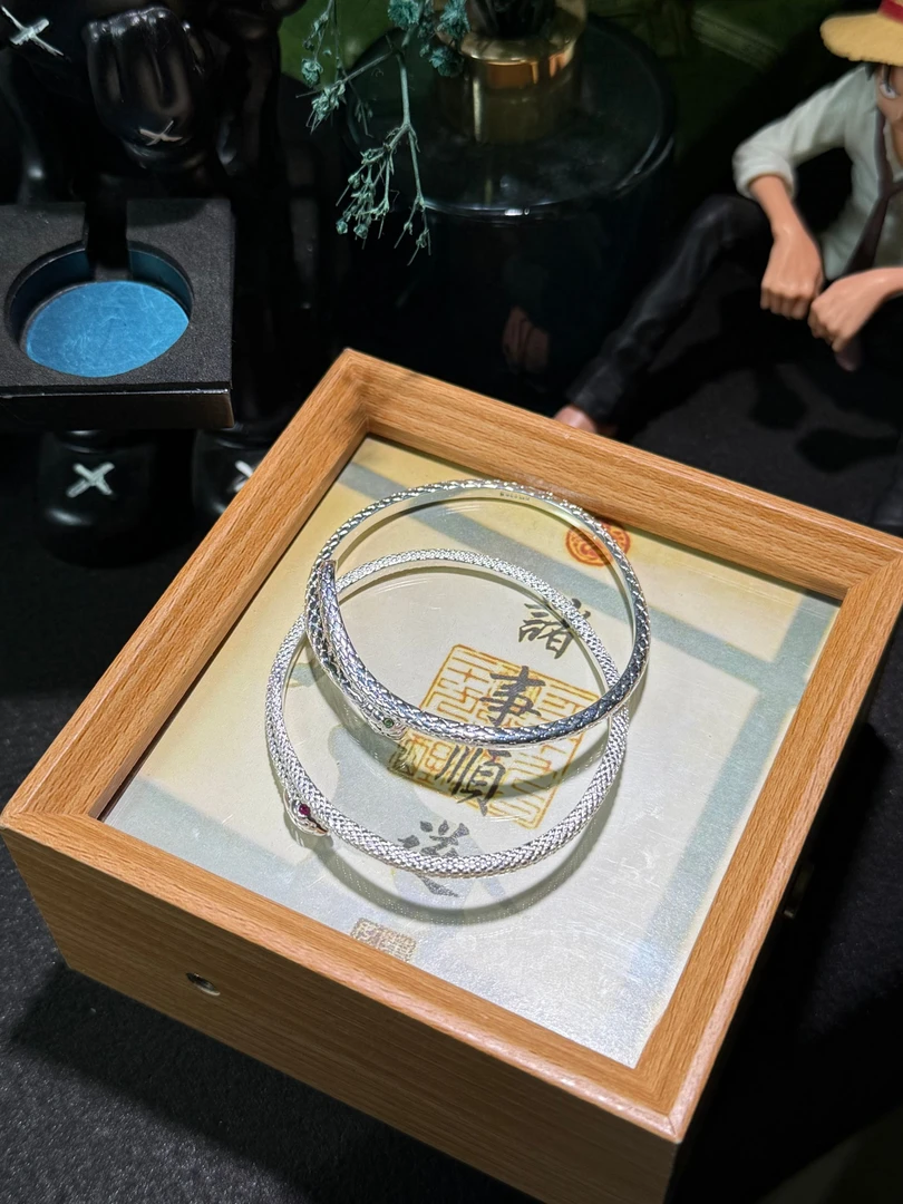 足银手镯 (22号）12g灵蛇手镯