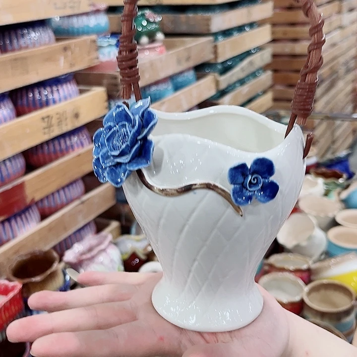 有孔.凑单10元陶瓷花盆发货！