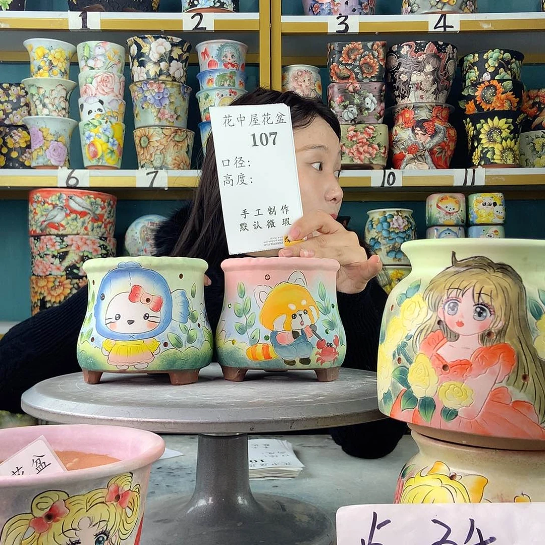 陶景德镇手工花盆107