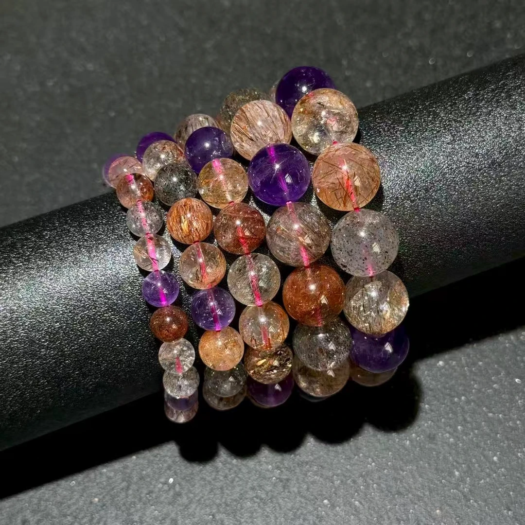 【祁恩水晶】天然水晶单圈黑加仑超七DS091301——多样性发其一