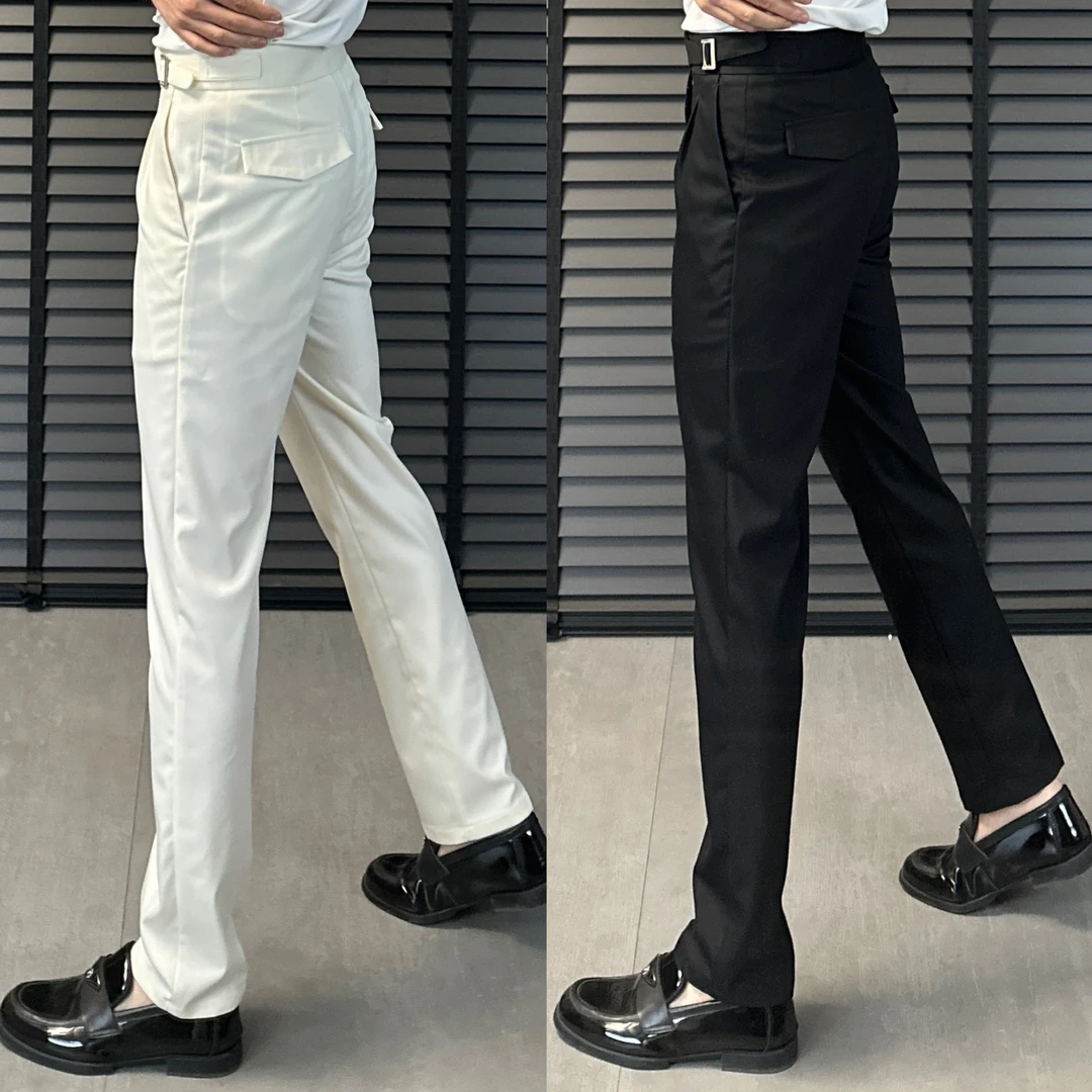 66906夏季2025新款男士轻奢商务休闲时尚百搭立体裁剪休闲西裤