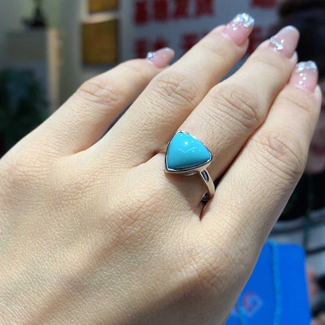 银S925镶嵌绿松石戒指