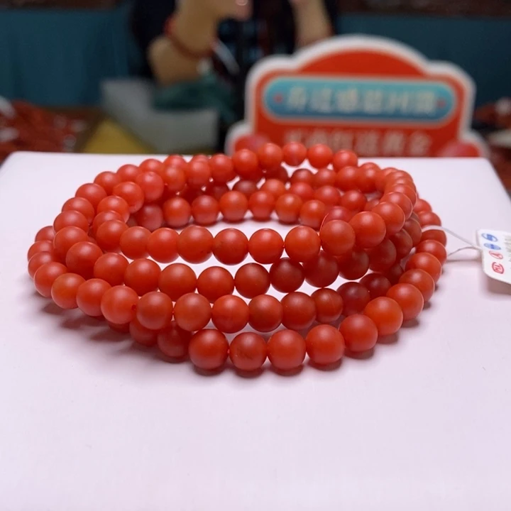 南红玛瑙未镶嵌手链6mm多圈哑光  多样性发一