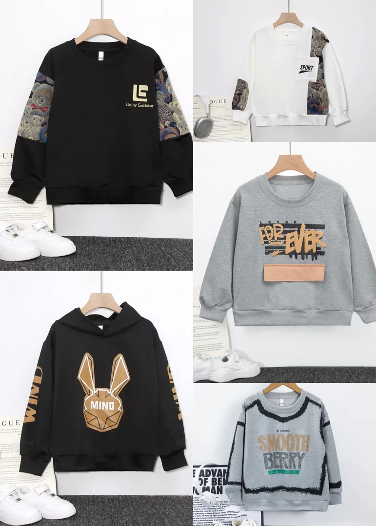 儿童卫衣秋季圆领中大童男童女童春秋长袖时尚休闲春季潮流印花