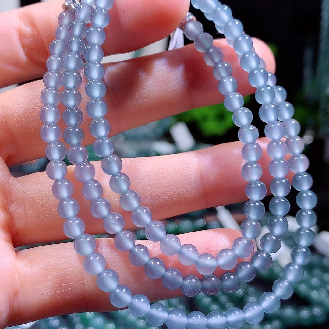 翡翠未镶嵌手链天然a货翡翠项链4.5mm