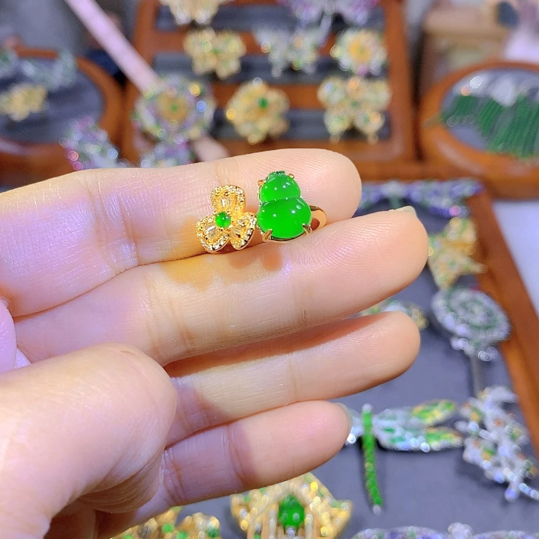 颈饰银S925镶嵌翡翠