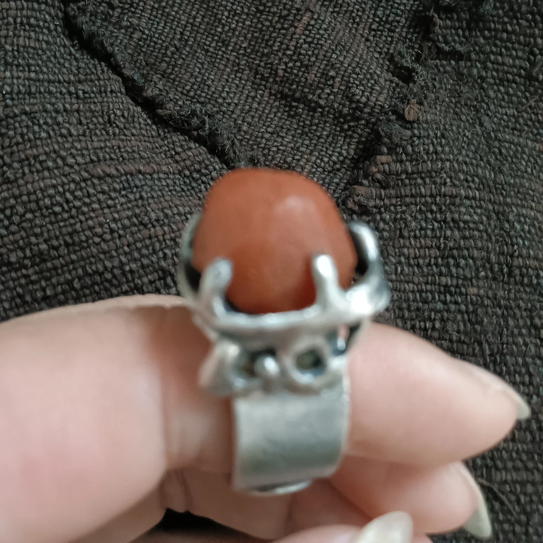 足银戒指 手工锤纹9999银（圈口可调）戒指