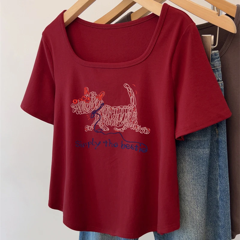 C大码夏季胖mm宽松显瘦t恤新款韩系时尚百搭遮肚藏肉短款短袖上衣