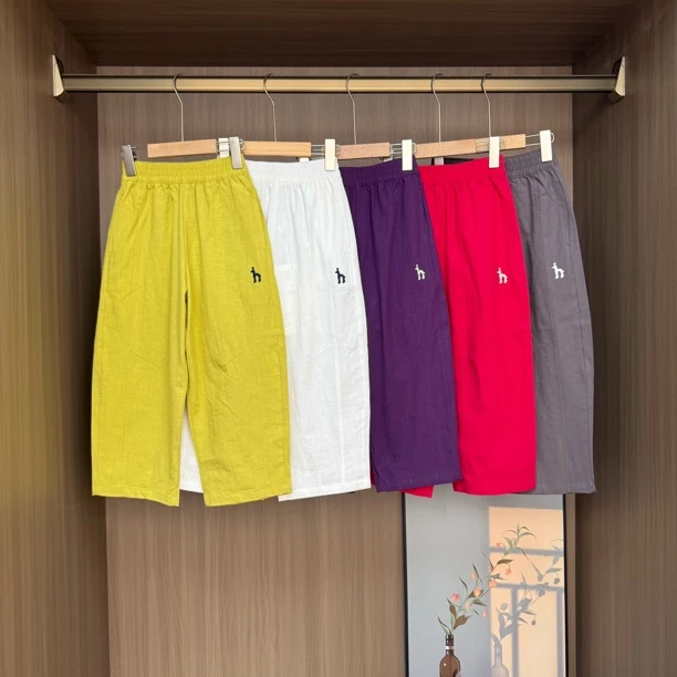 夏季儿童亚麻裤休闲九分裤子直筒童大童男女童裤子
