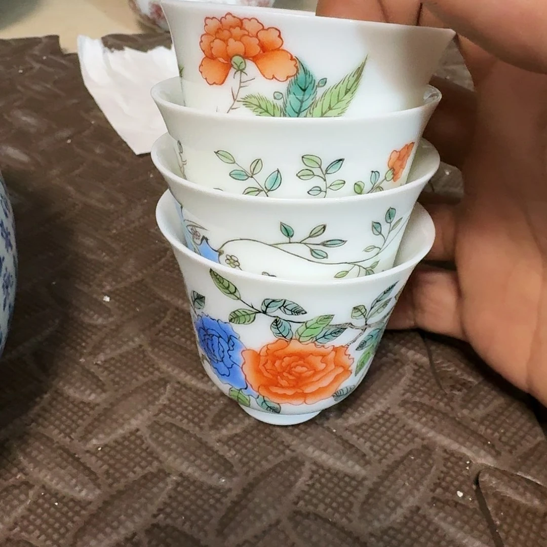 瓷片糊*现代景德镇陶瓷手绘茶具