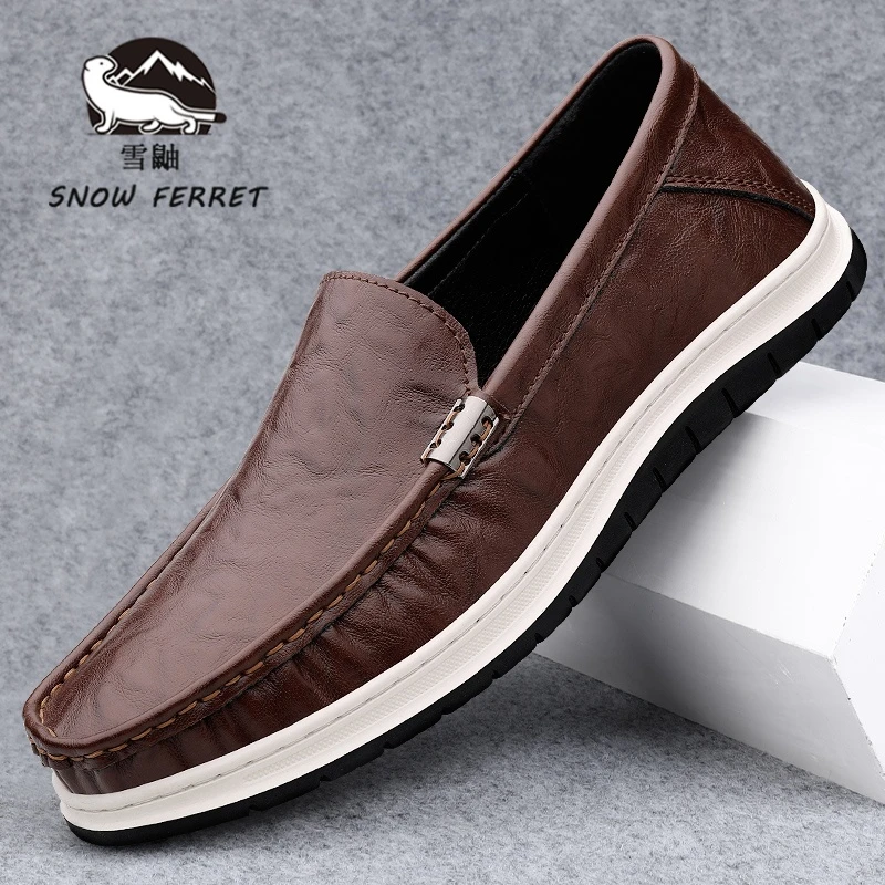 新款皮鞋男软皮软底透气轻便休闲鞋舒适耐磨百搭韩版男士商务皮鞋