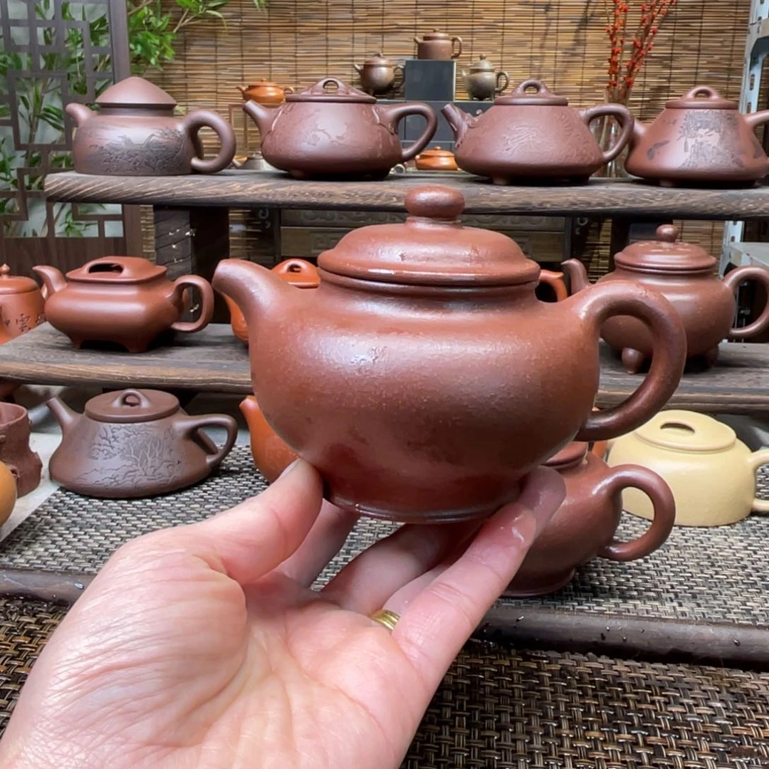 紫砂茶壶宜兴原矿紫砂手工制220