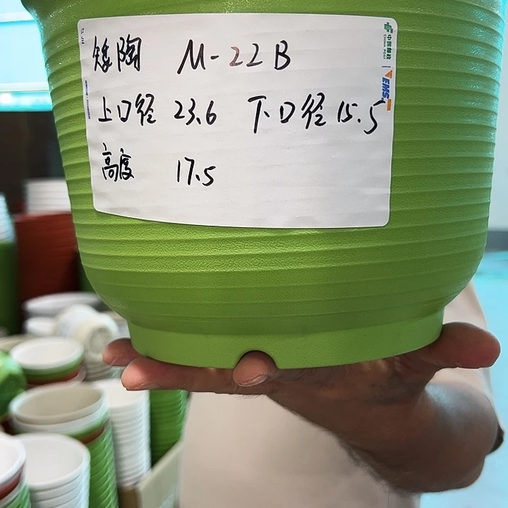 正品矮陶口24高17混色带托6个