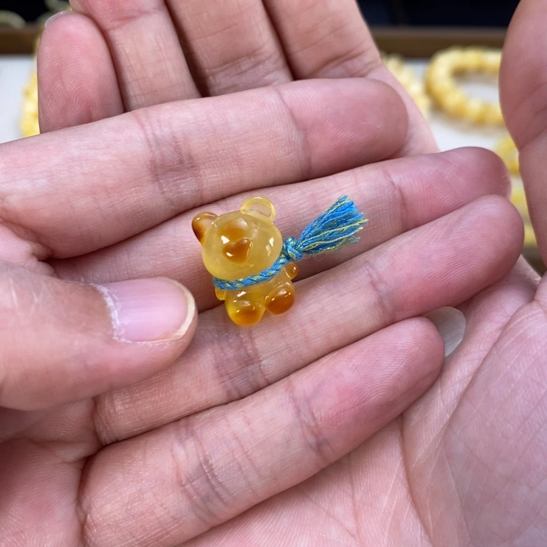 琥珀未镶嵌裸石蜜蜡小熊2