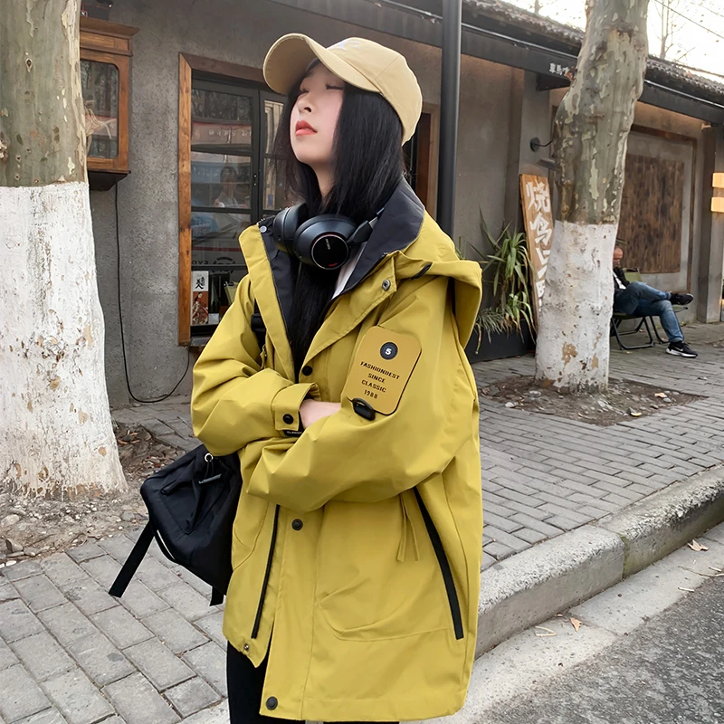 HFJY冲锋衣2025新款春秋季外套男女同款防风防水夹克情侣装户外