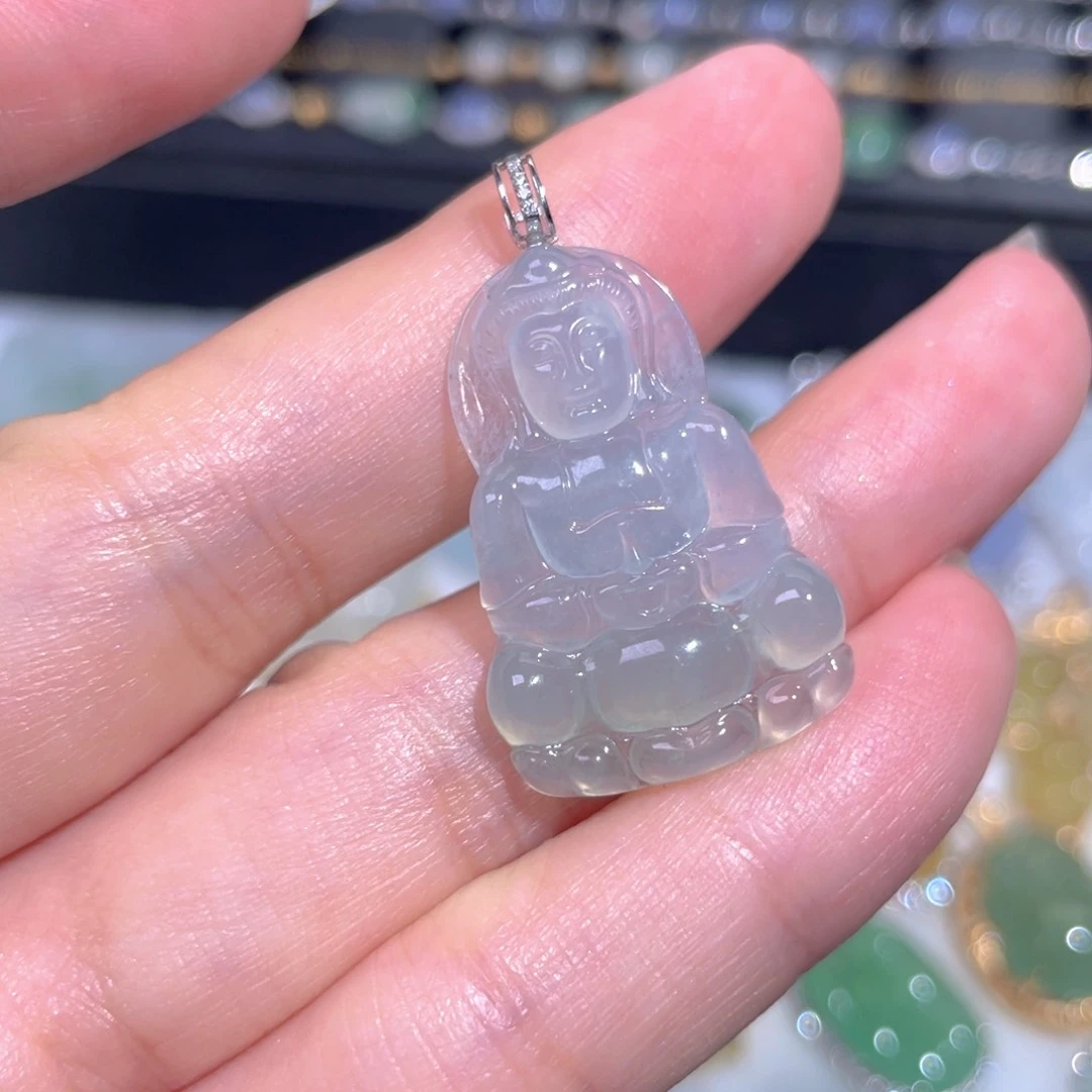 颈饰18K金镶嵌翡翠翡翠