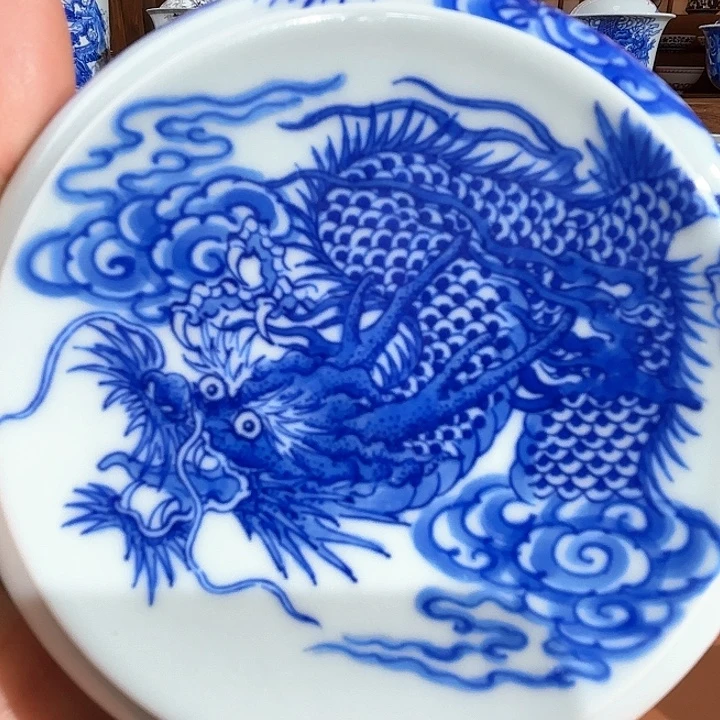 ༺***༻青花手工手绘龙纹