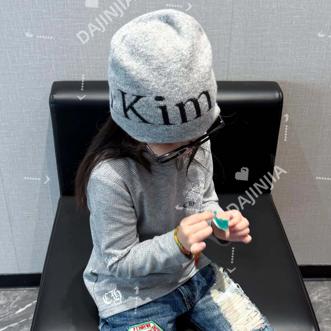 【现现】定制新款潮牌KL华夫格印花男女童长袖棉感上衣