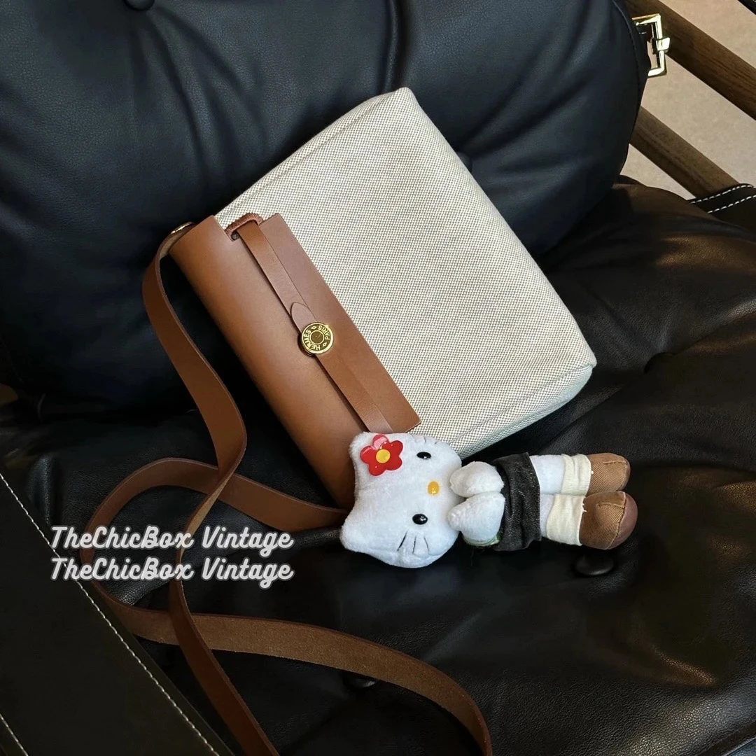 95新 Hermes/爱马仕 只盒/爱马仕mini herbag20金棕金扣斜挎包