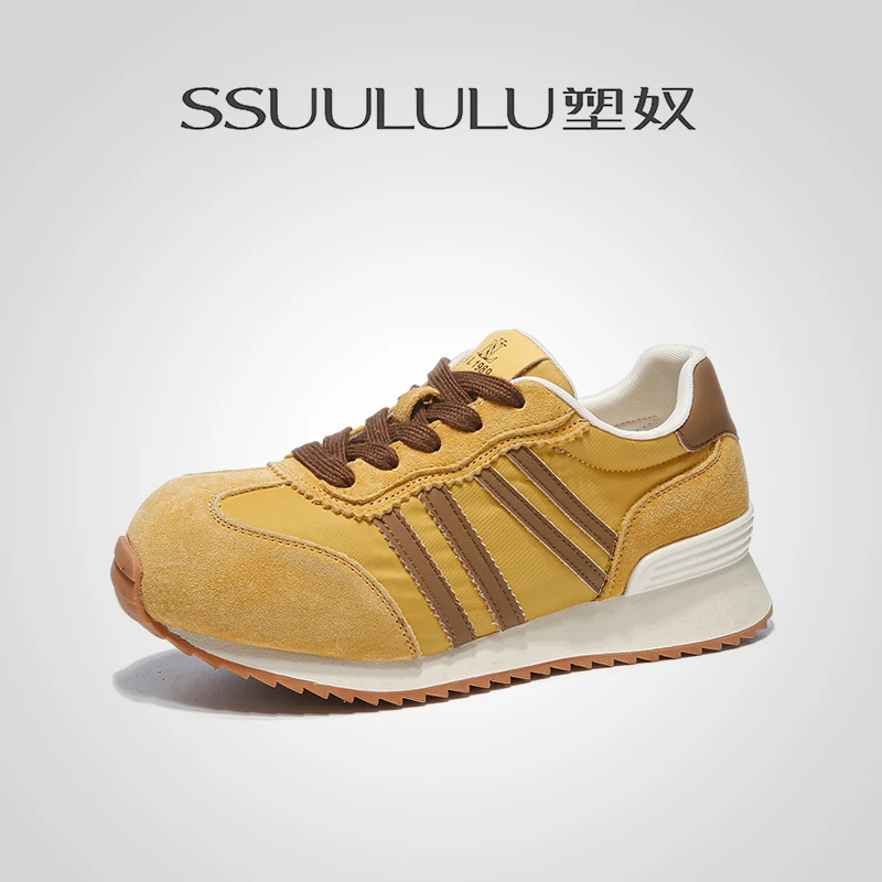 塑奴真皮休闲鞋女2025秋季新款百搭运动阿甘鞋