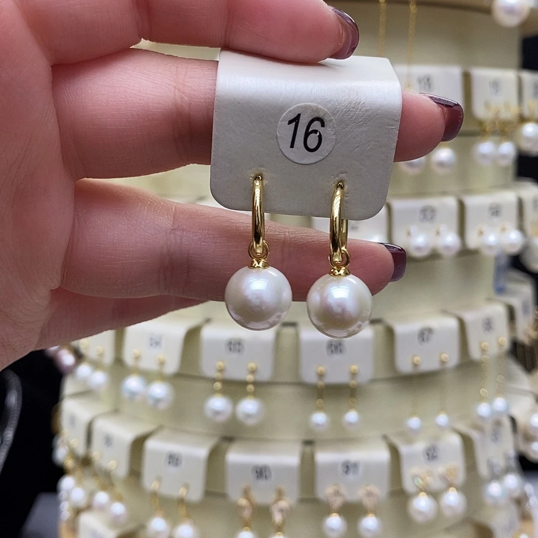 淡水珍珠耳饰银S925镶嵌