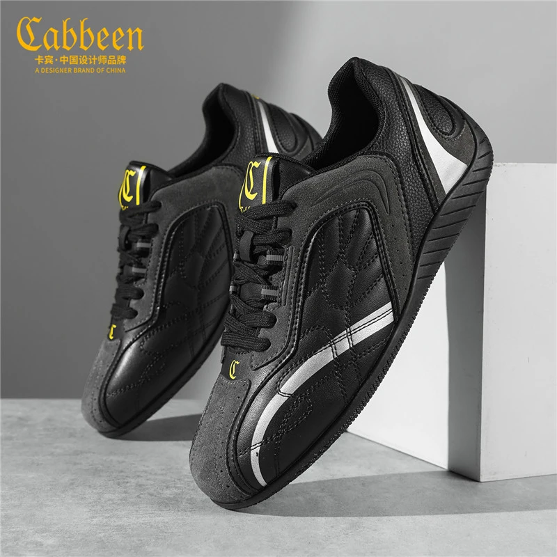 Cabbeen/卡宾2025新款时尚复古休闲鞋男款秋季薄款耐磨低帮赛车鞋