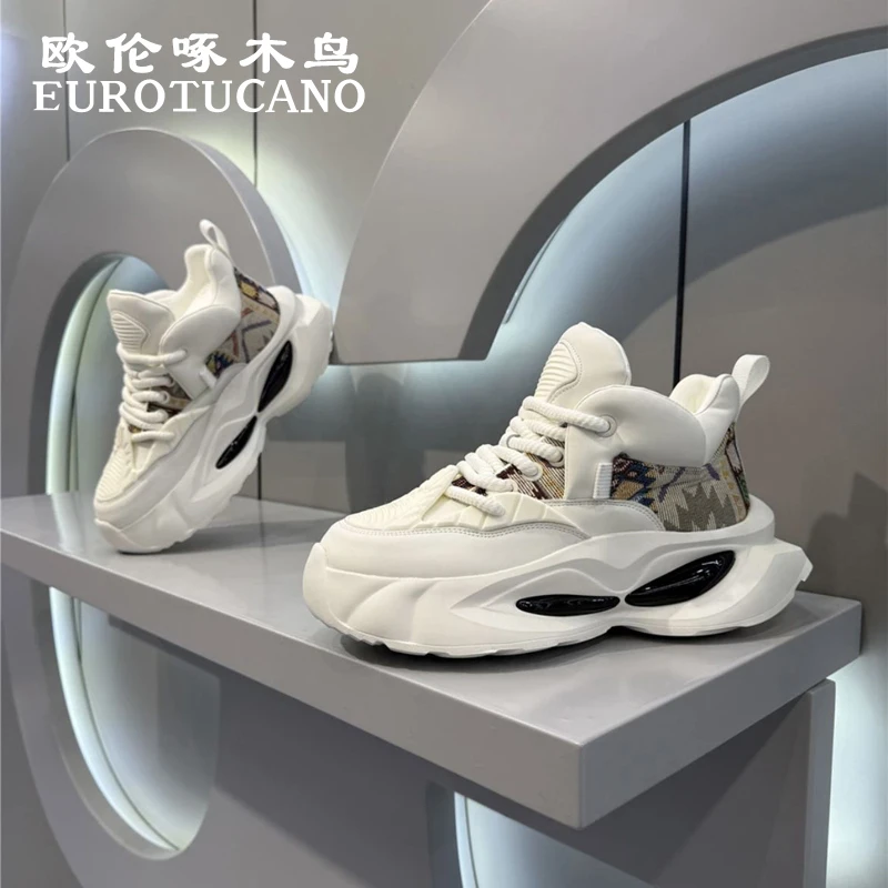 欧伦啄木鸟EUROTUCANO男鞋时尚百搭休闲老爹鞋男士厚底运动阿甘鞋