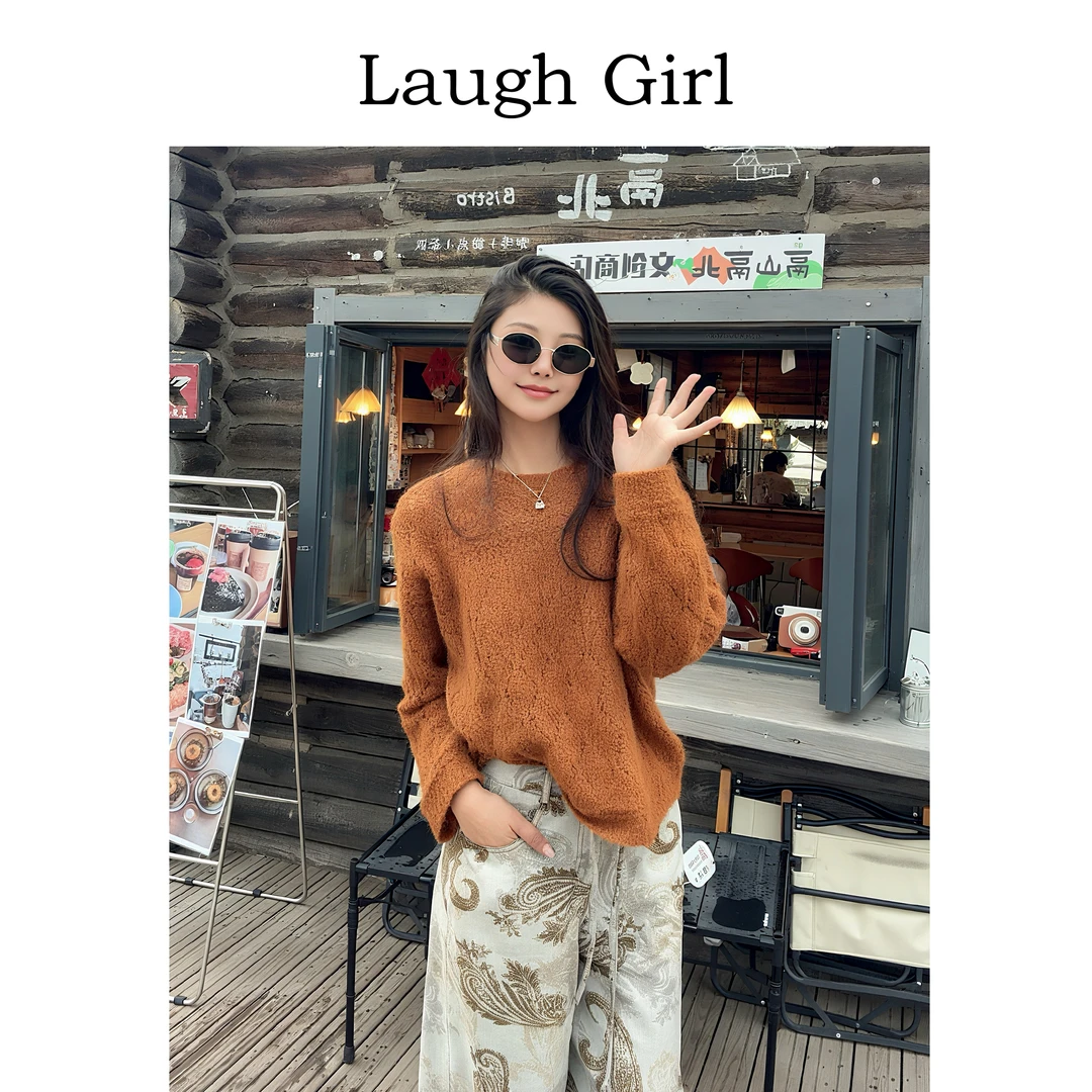 楚楚君 Laugh girl【梧桐秋语】时尚百搭长袖针织衫XL53656J