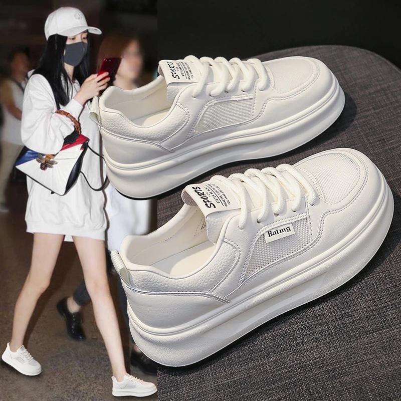 春季新款小板鞋女网面薄款厚底板鞋学生休闲运动百搭时尚女鞋女款