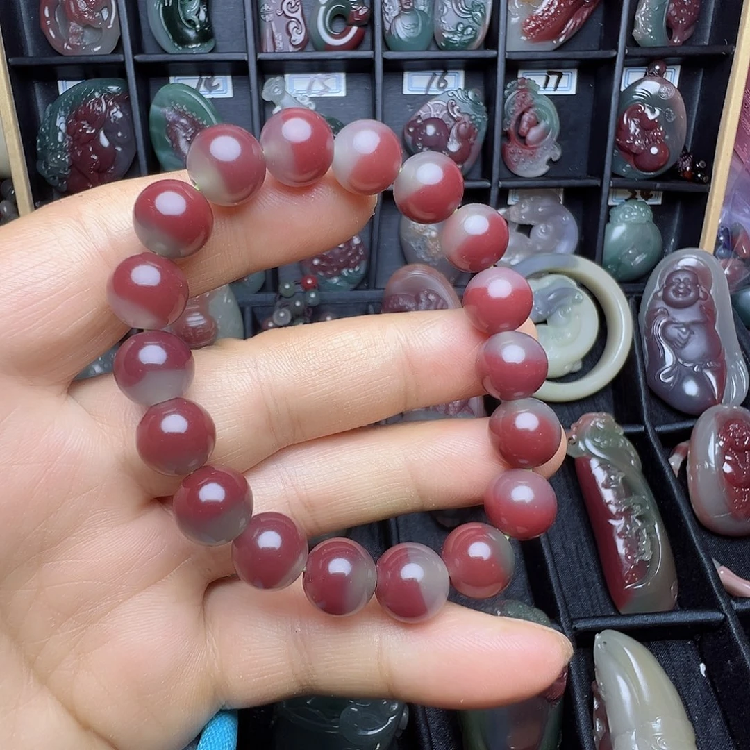 墨***花玛瑙/玉髓未镶嵌颈饰